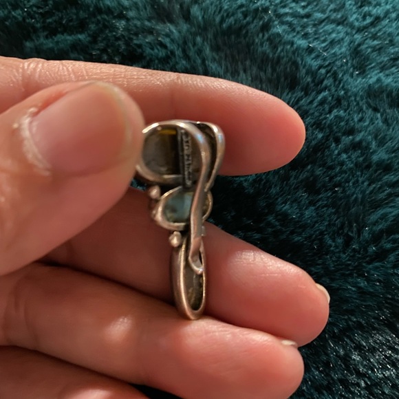 Oval Tiger Eye/Turquoise-32 x 22mm Sterling Pendant 5.6g Marked 925 - Picture 6 of 8